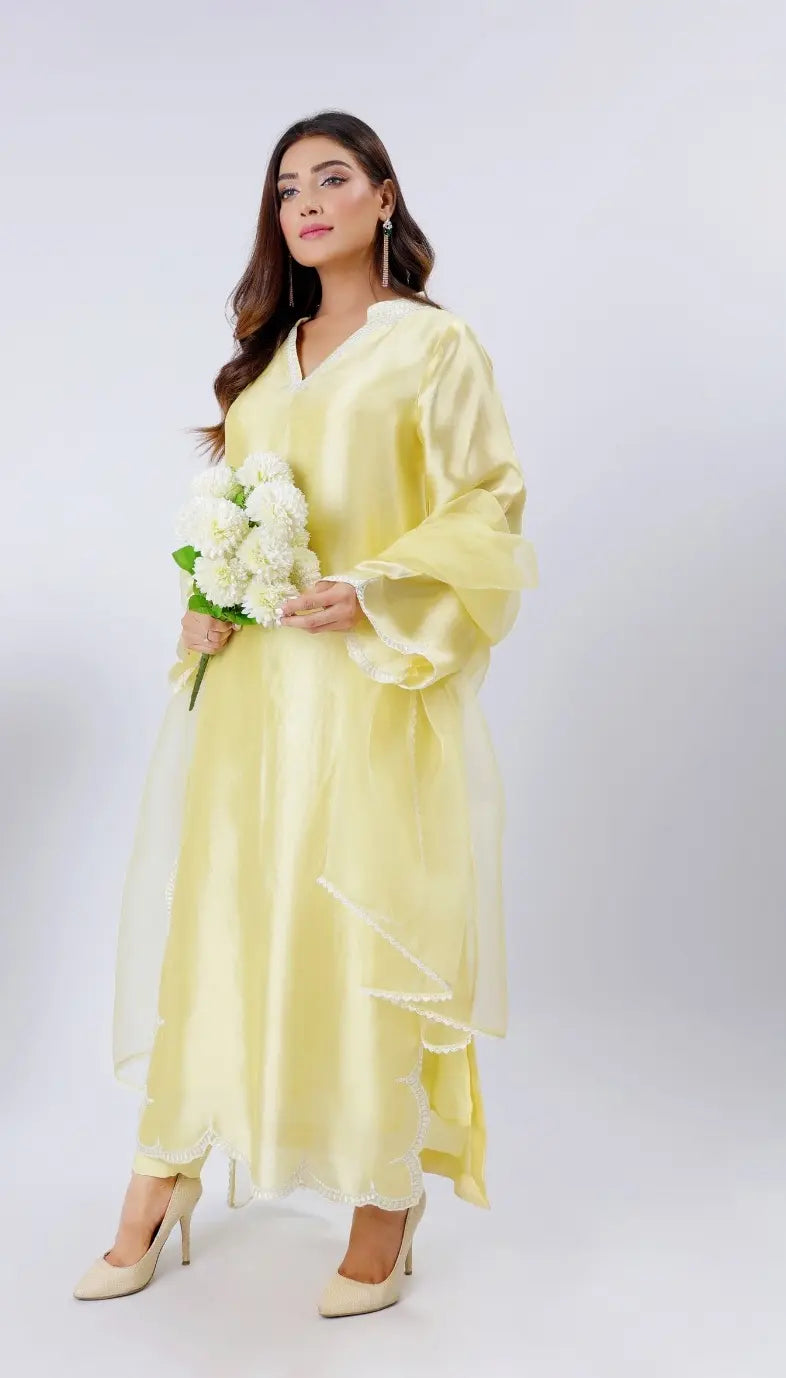 Daffodil - Lime Yellow 3 Piece Semi Formal