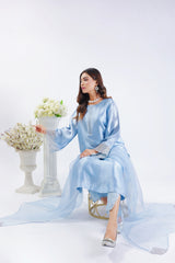 Azure: Premium Sky Blue 3 Piece Semi-Formal Dress