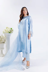 Azure: Premium Sky Blue 3 Piece Semi-Formal Dress